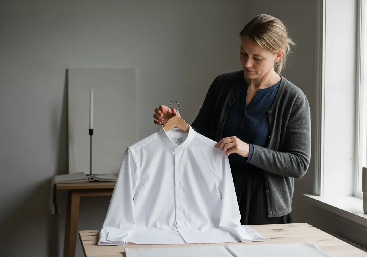 Måttsydd bandkrage i poplin