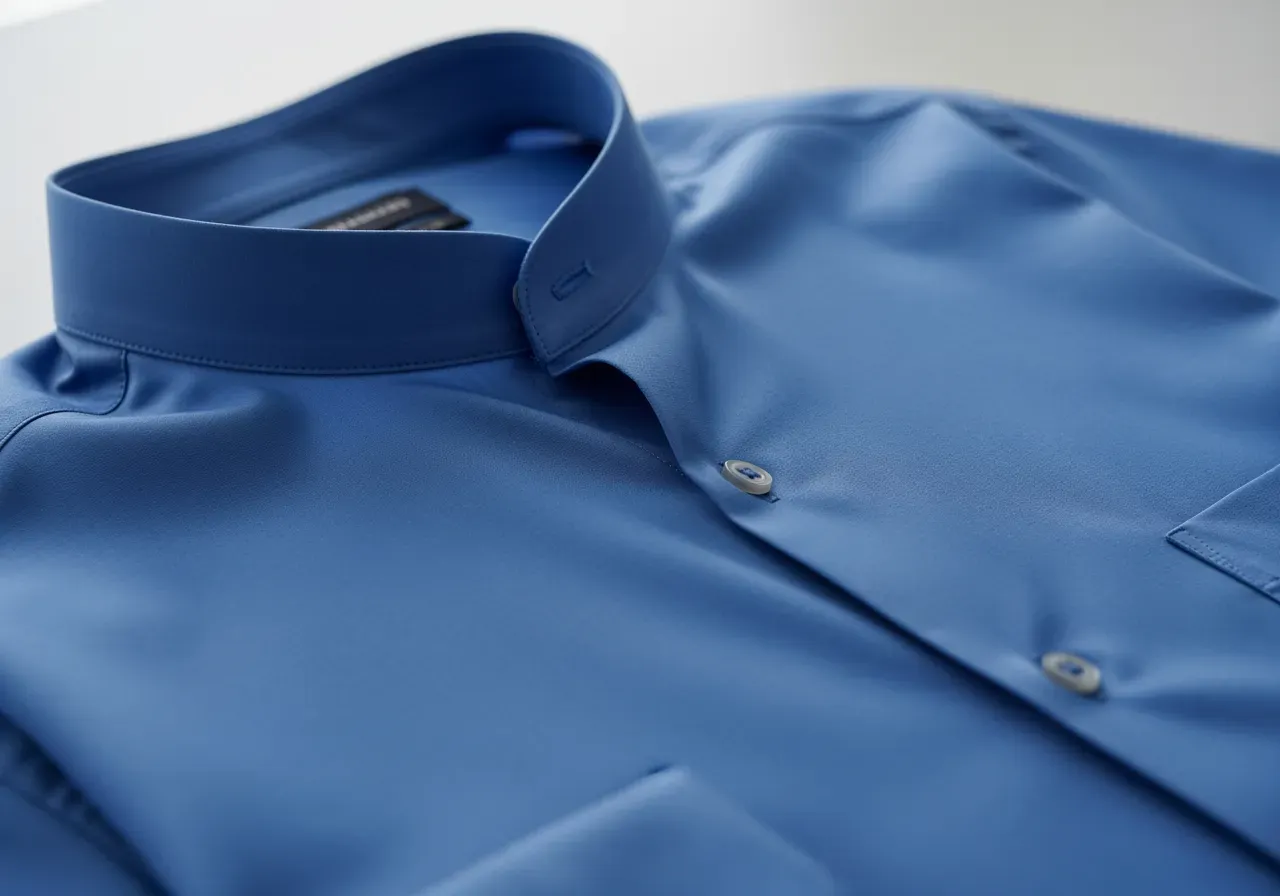 Blå bandkrageskjorta i poplin