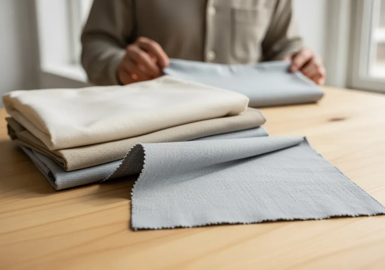 Bomull och linne för campkrage