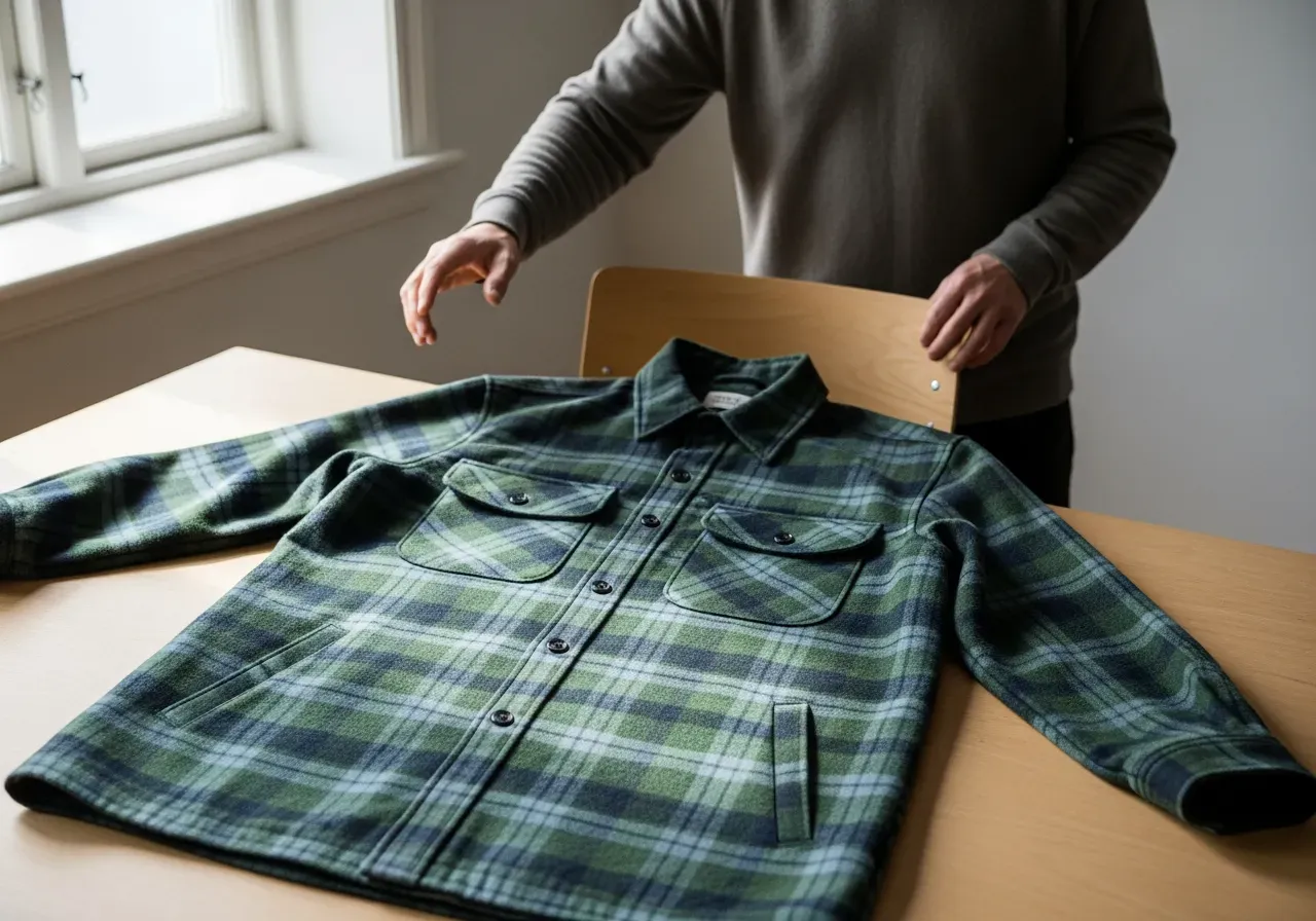 Grönblå skotskrutig utanpåskjorta guide