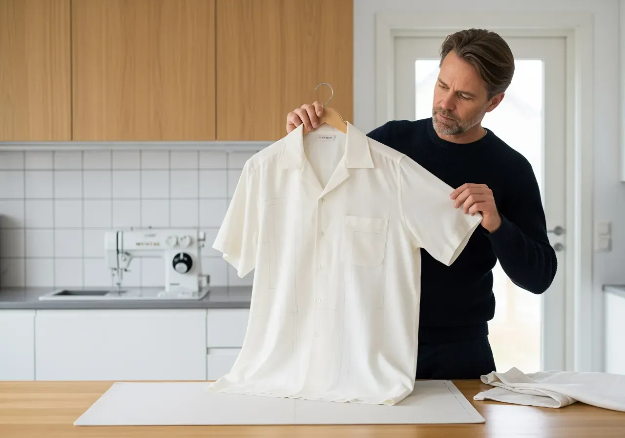 Kortärmad kubakrage-skjorta för nybörjare