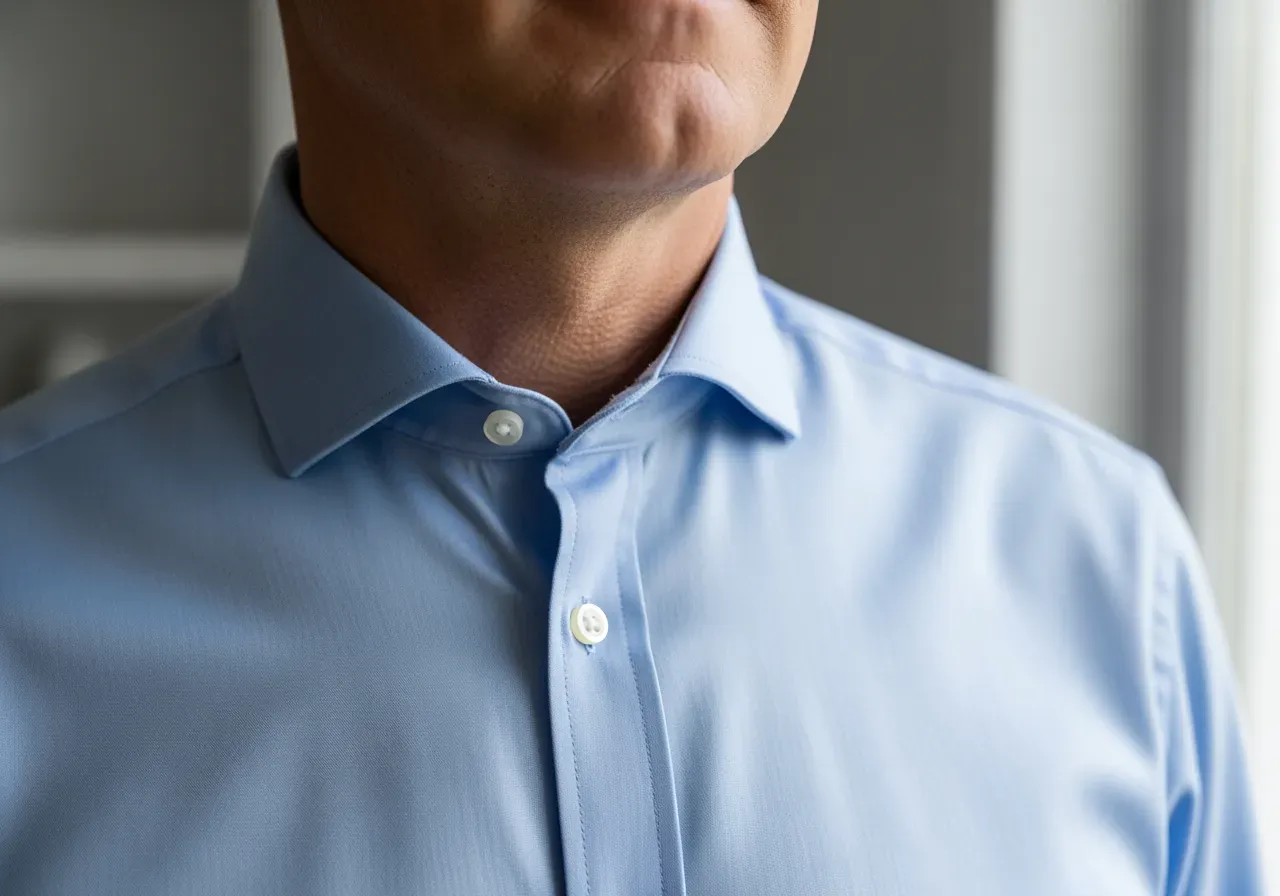 Kragehöjd på nedknäppt skjorta