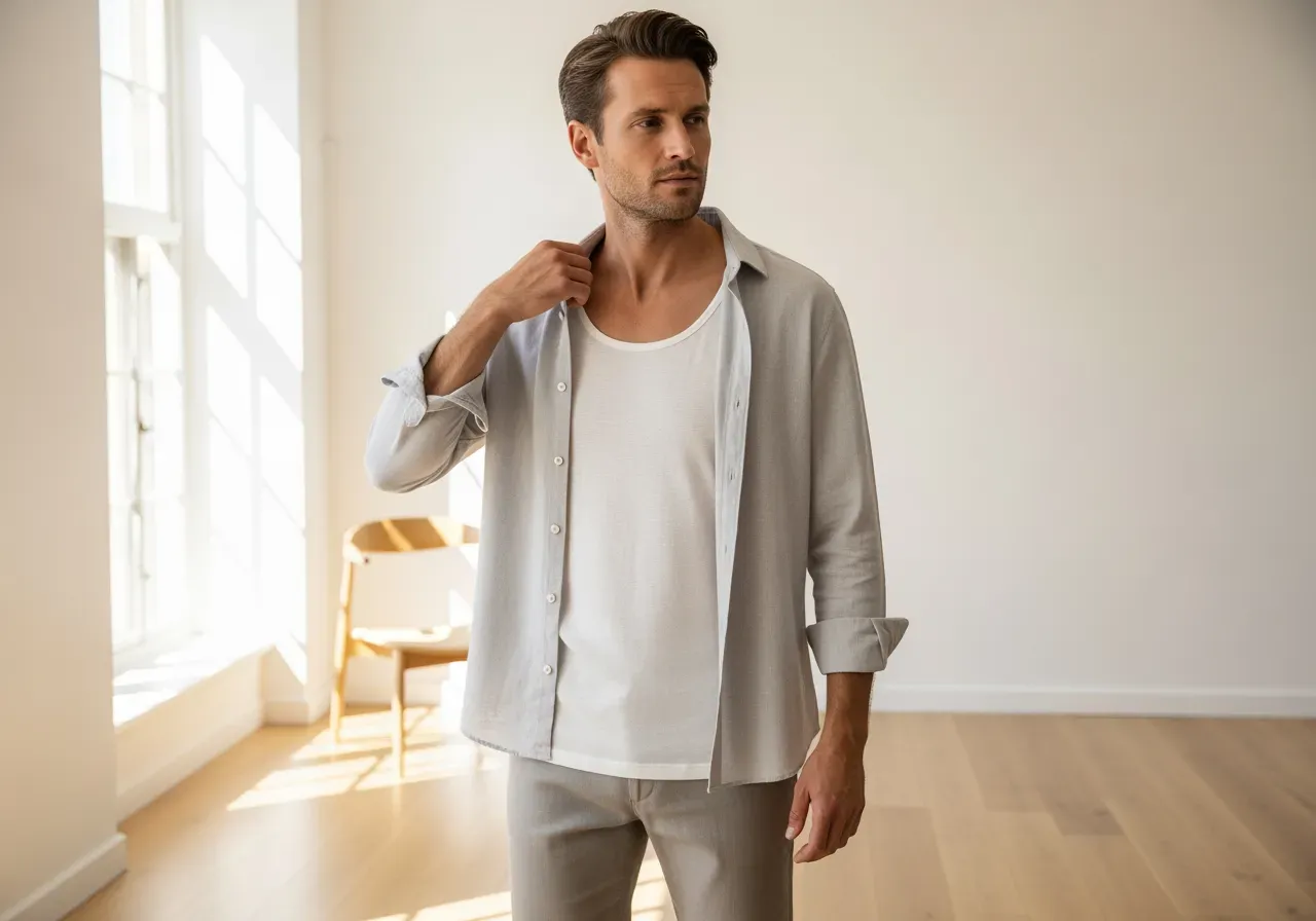 Linne för nedknäppt fritidsskjorta