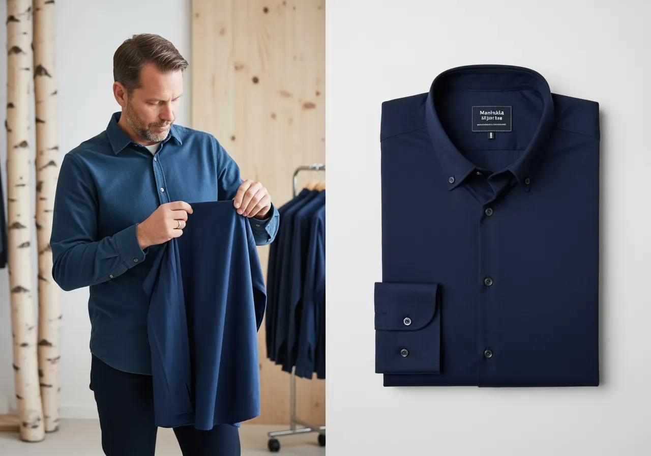 Marinblå skjorta för herr