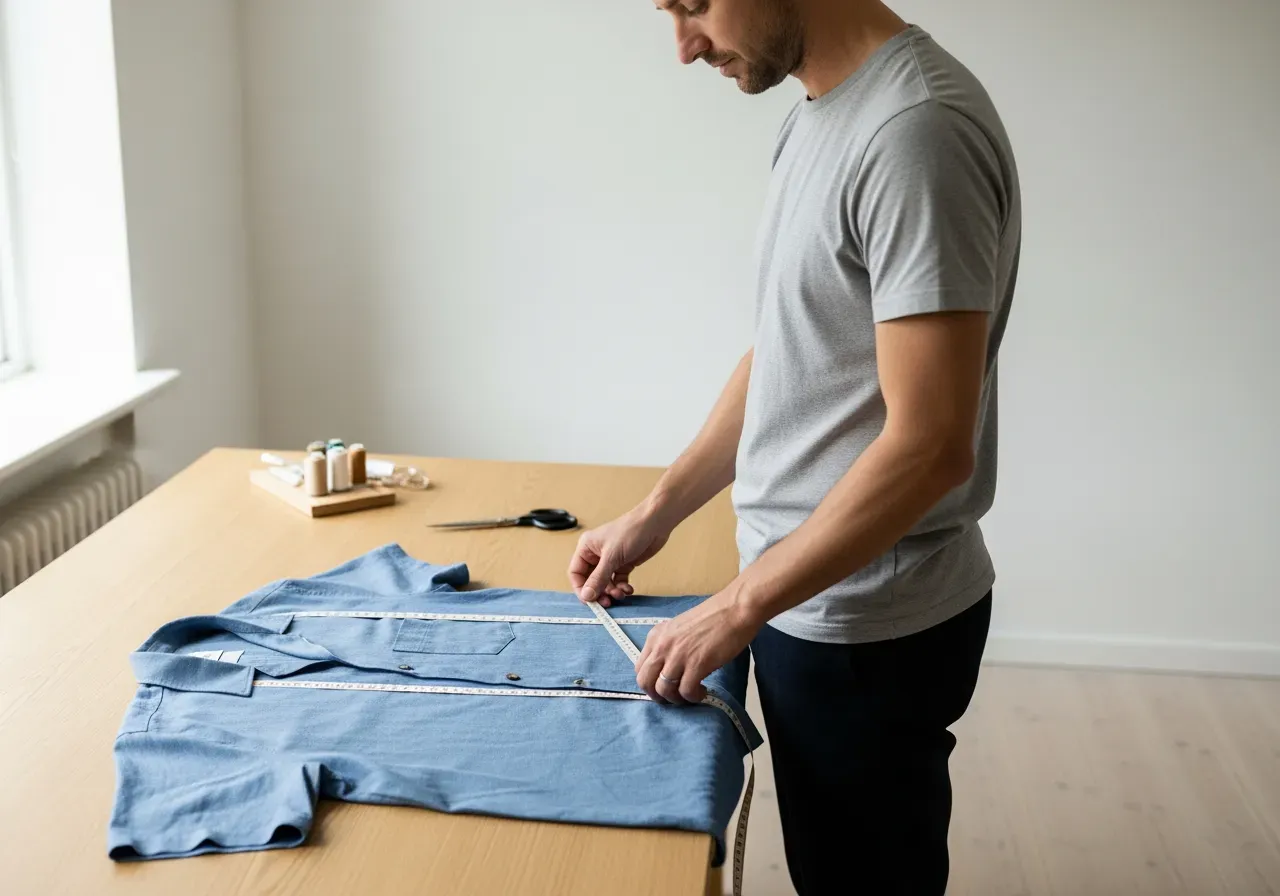 Måttagning kortärmad campkrageskjorta