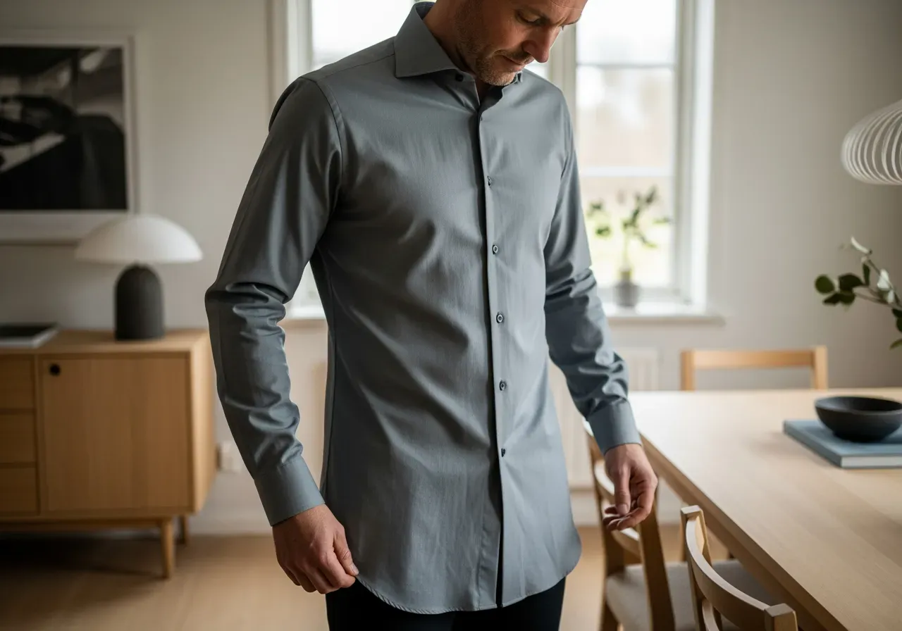 Måttsydd otuckad skjorta längd och fåll