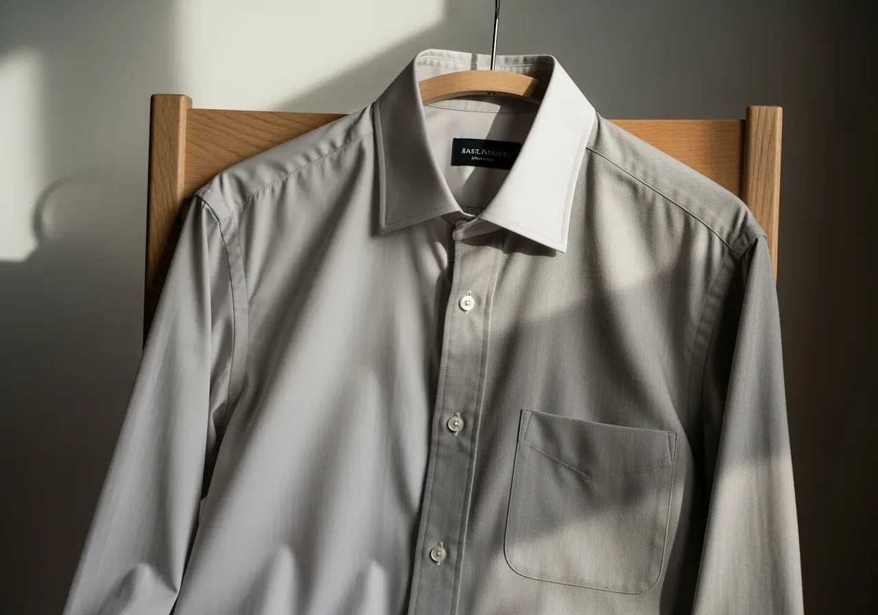 Nedknäppt skjorta i poplin och kypert