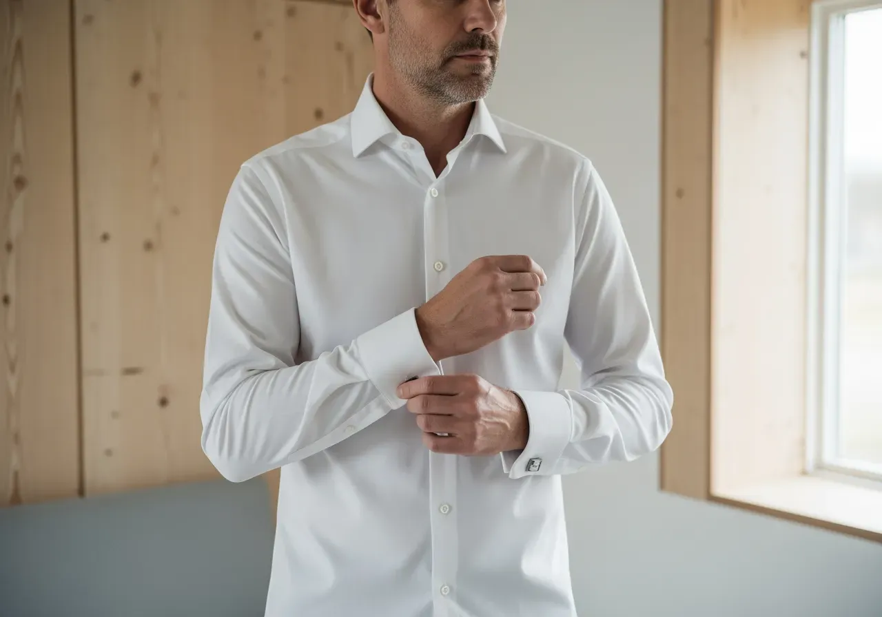 Passform för vit vingkrageskjorta