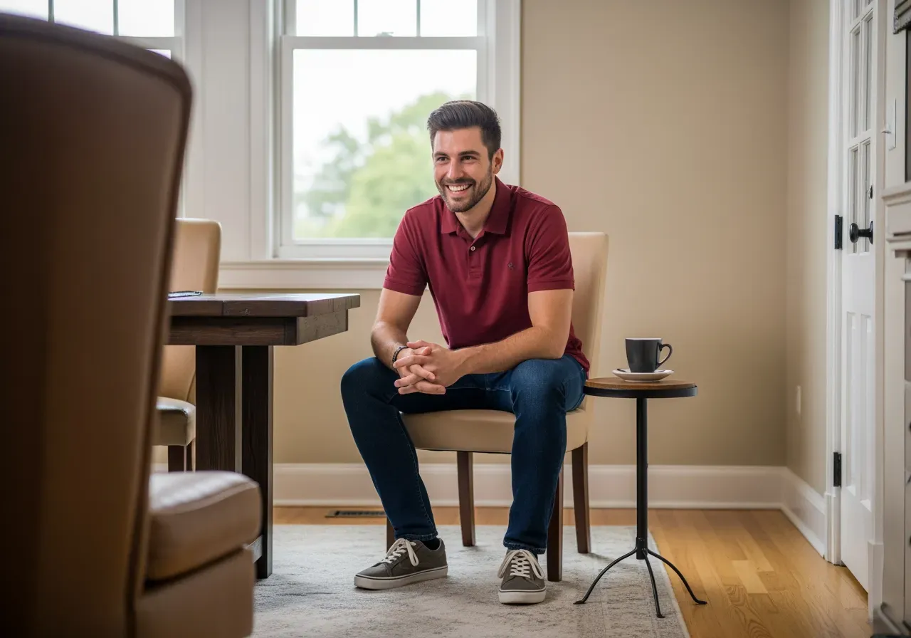 Rosa rutig skjorta utan instoppning