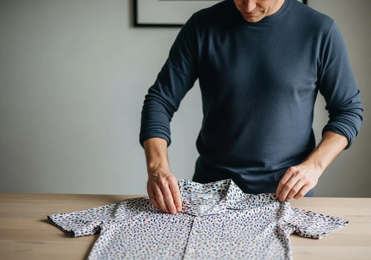 Skötsel av mönstrad campkrageskjorta