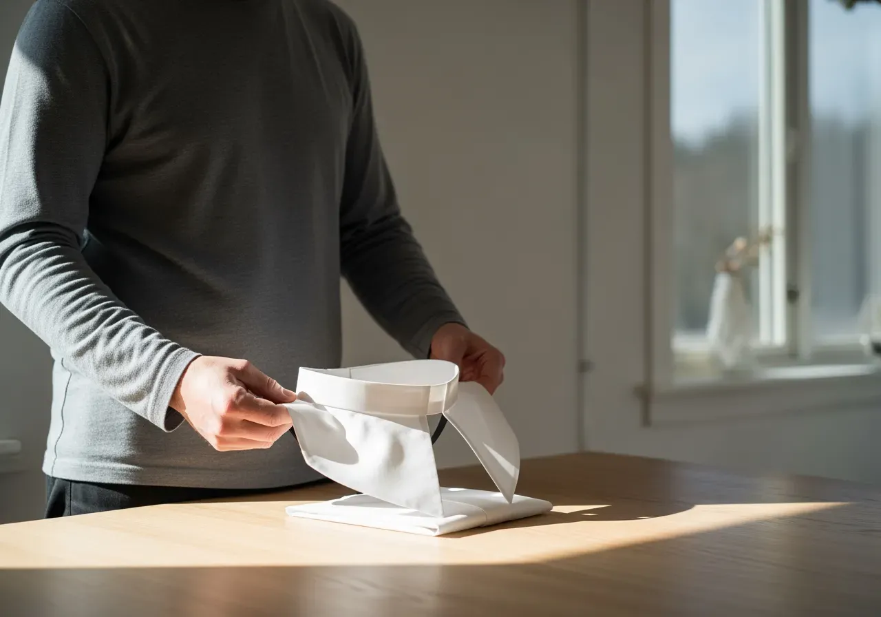 Vit bandkrage i egyptisk poplin