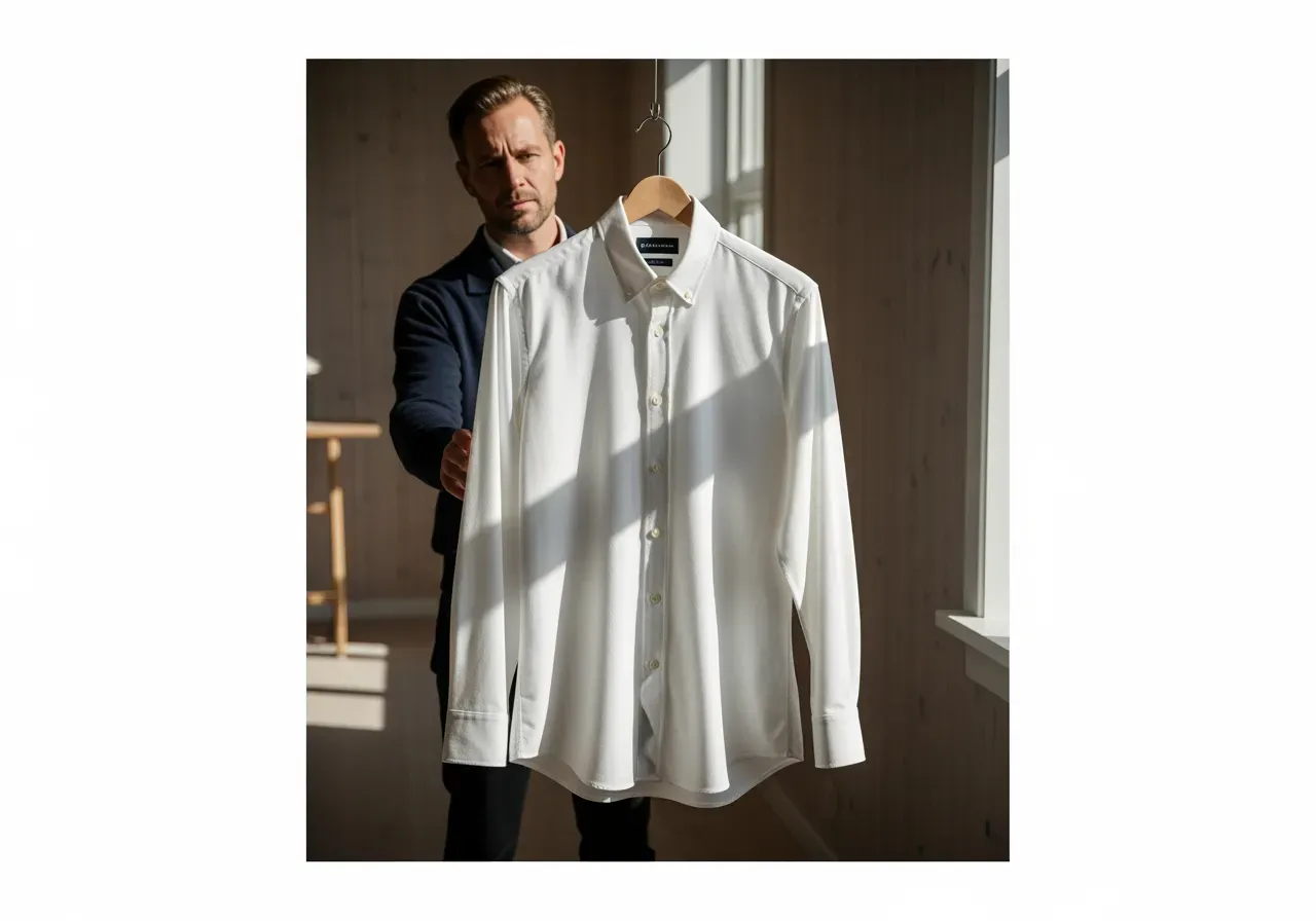 Vit oxfordskjorta med knappkrage