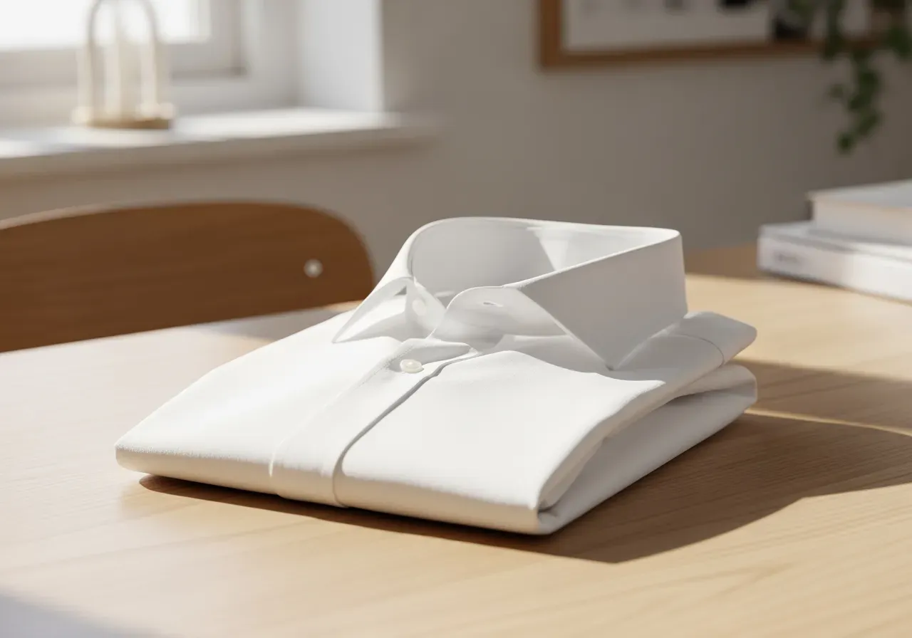 Vit vingkrageskjorta i vardagsstil