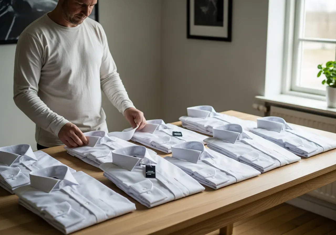 Klassiska vita bröllopsskjortor herr