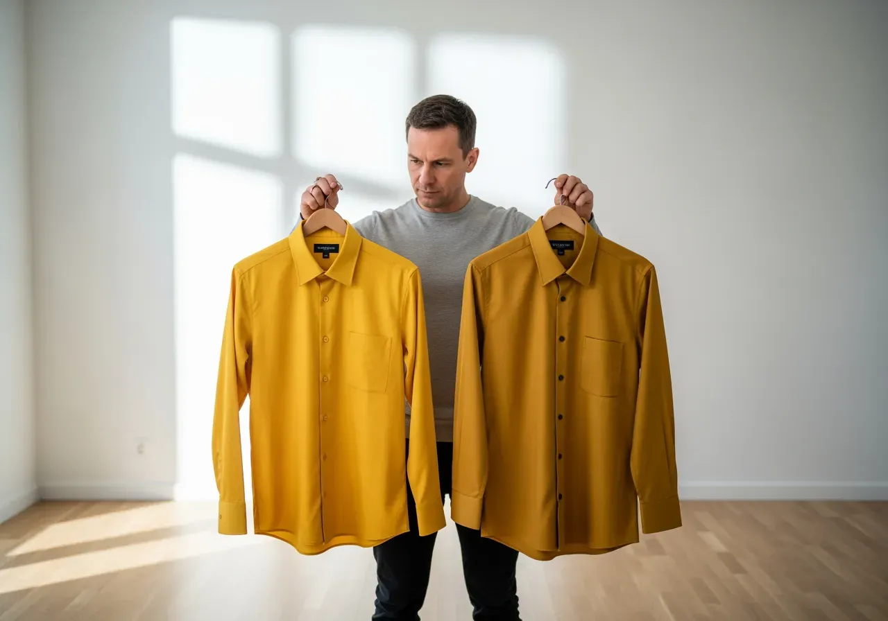 Färgmatchning för gul kostymskjorta