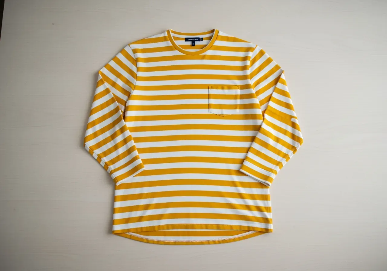 Gulvit randig skjorta i bomull