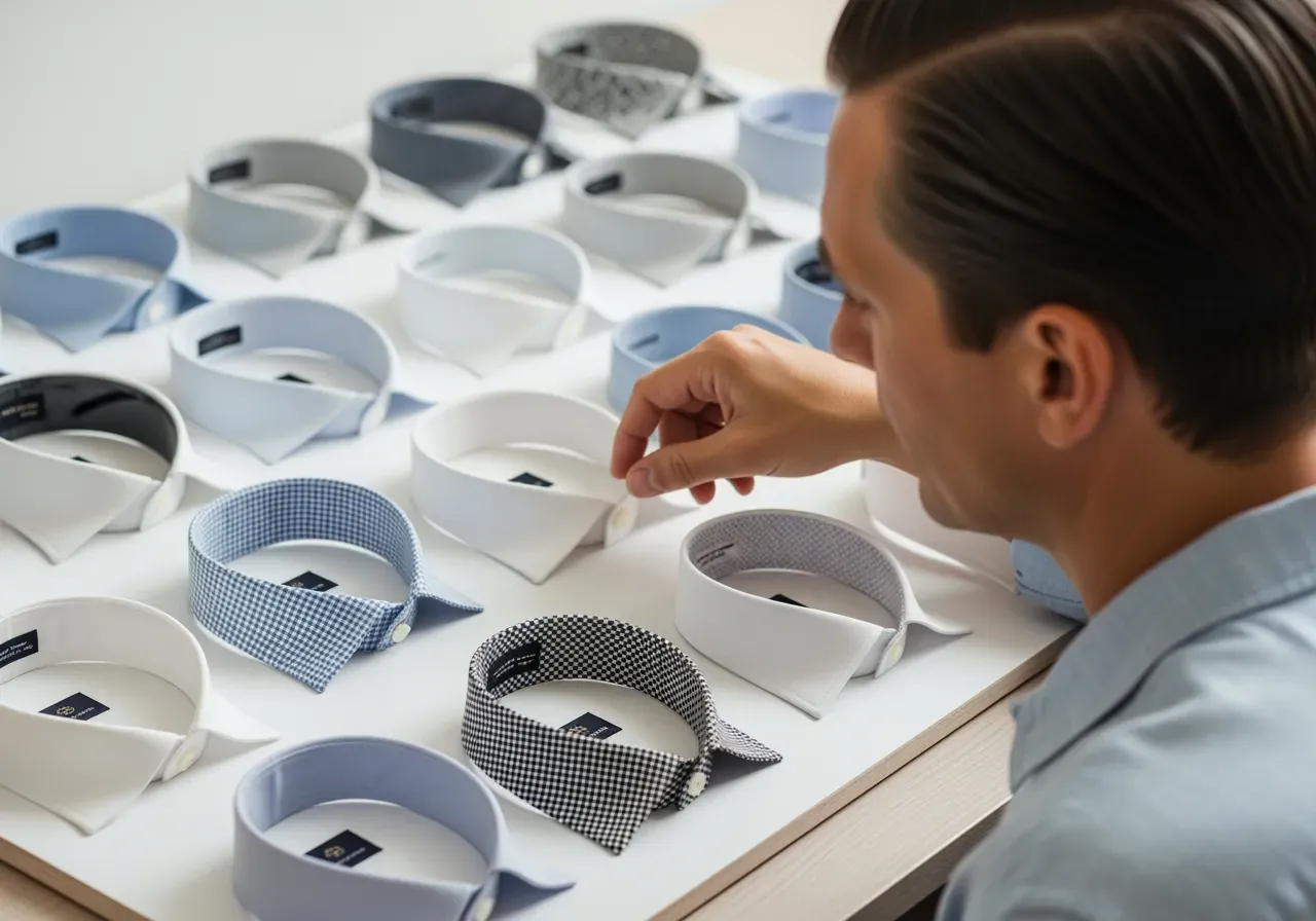 Kragval för måttsydd kortärmad skjorta