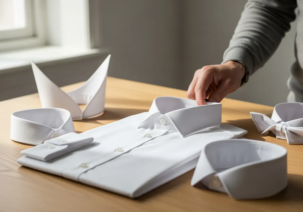 Kragval för vit kostymskjorta