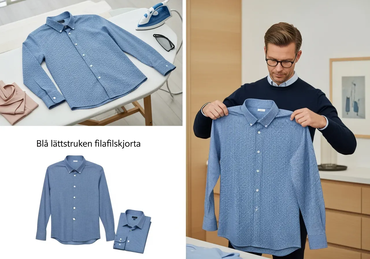 Blå lättstruken filafilskjorta guide