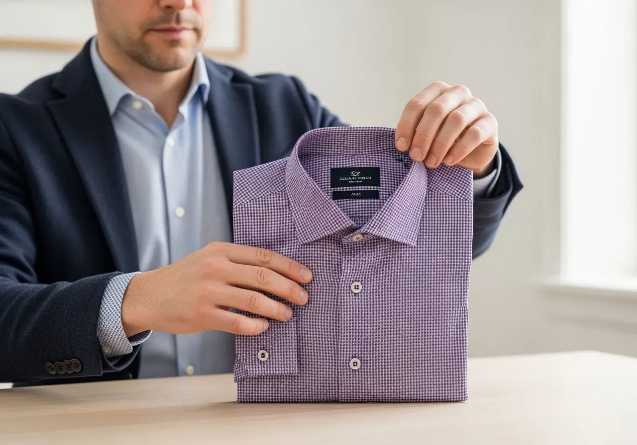 Lila smårutig kostymskjorta nybörjarguide