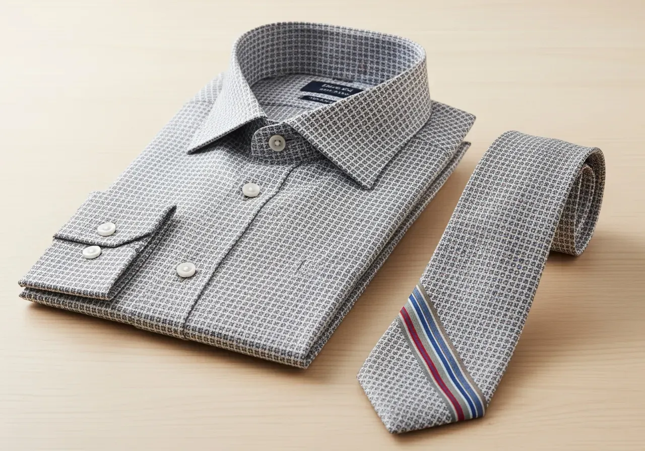 Mönstrad skjorta med matchad slips
