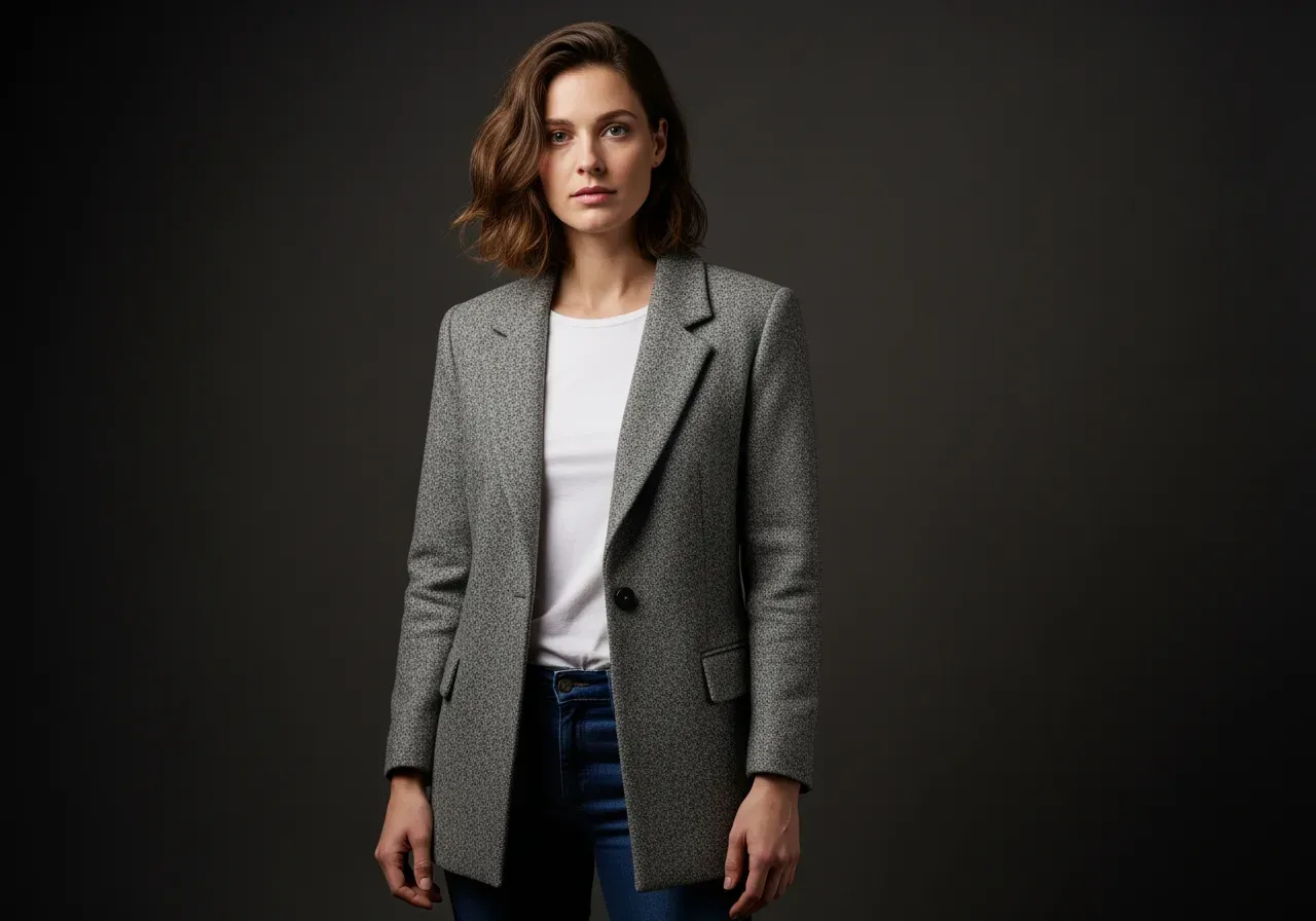 Passform för blå mönstrad kostymskjorta