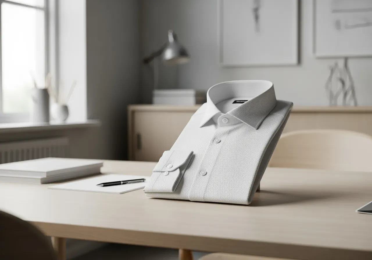 Vit texturerad kostymskjorta på kontor