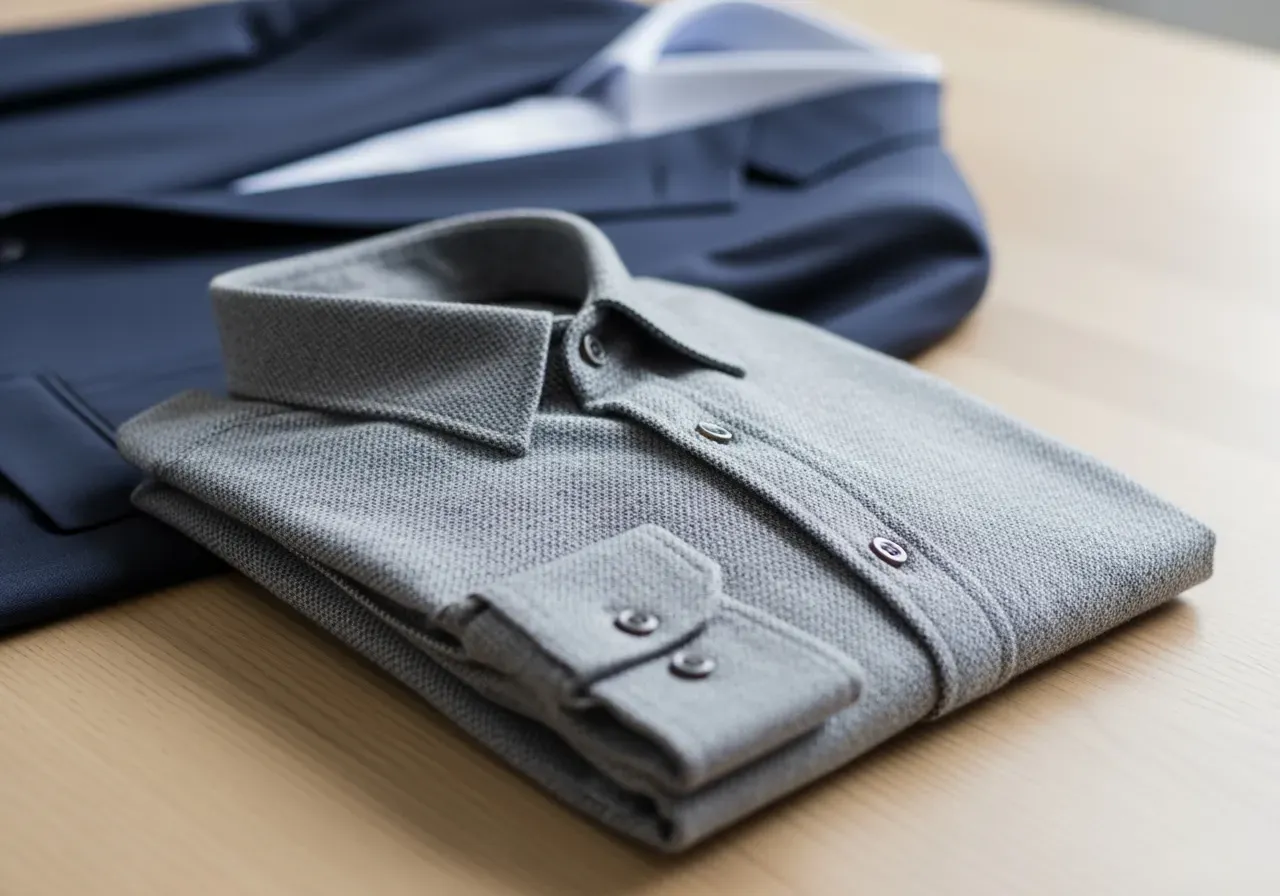 Grå flanellskjorta till kostym