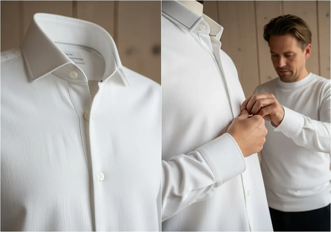 Vit skjorta med dolda detaljer
