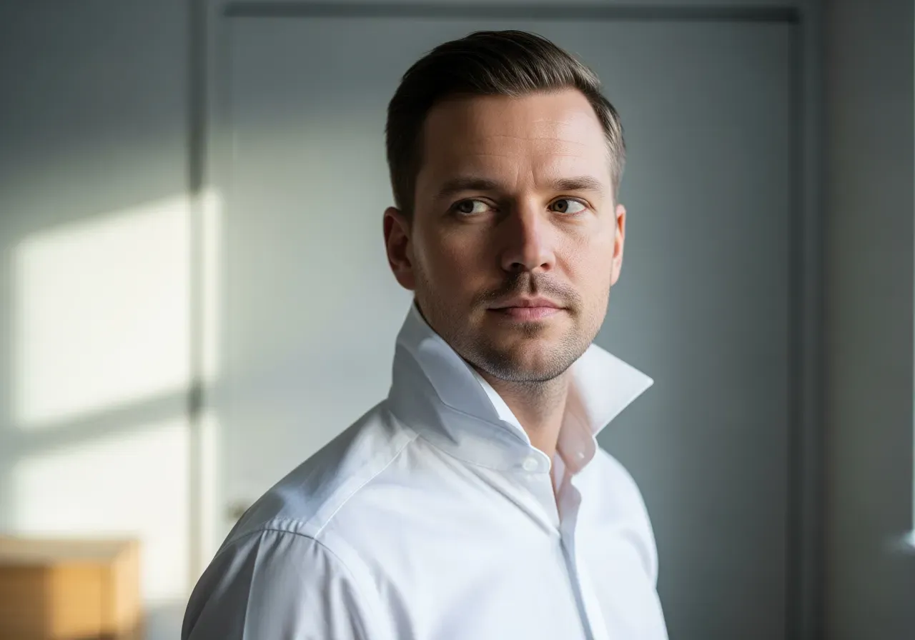 Vit poplin cutawaykrage utan slips