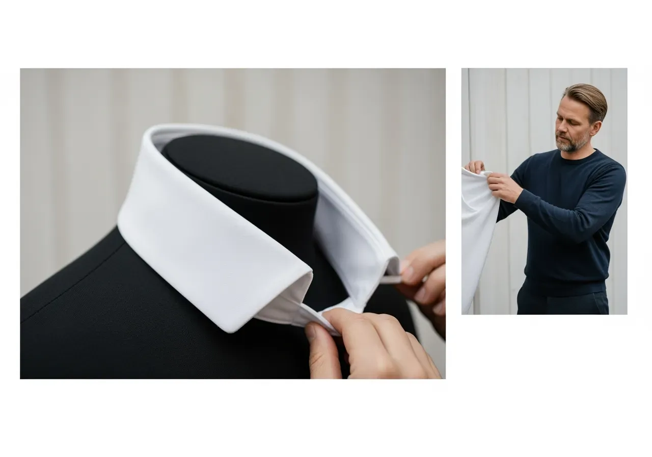 Vit cutawaykrage i stretch