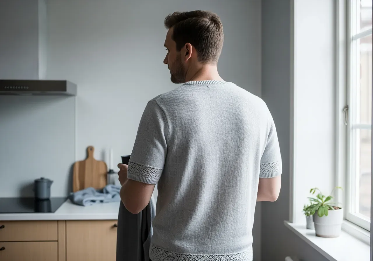 Korta spetsar på trikåskjorta