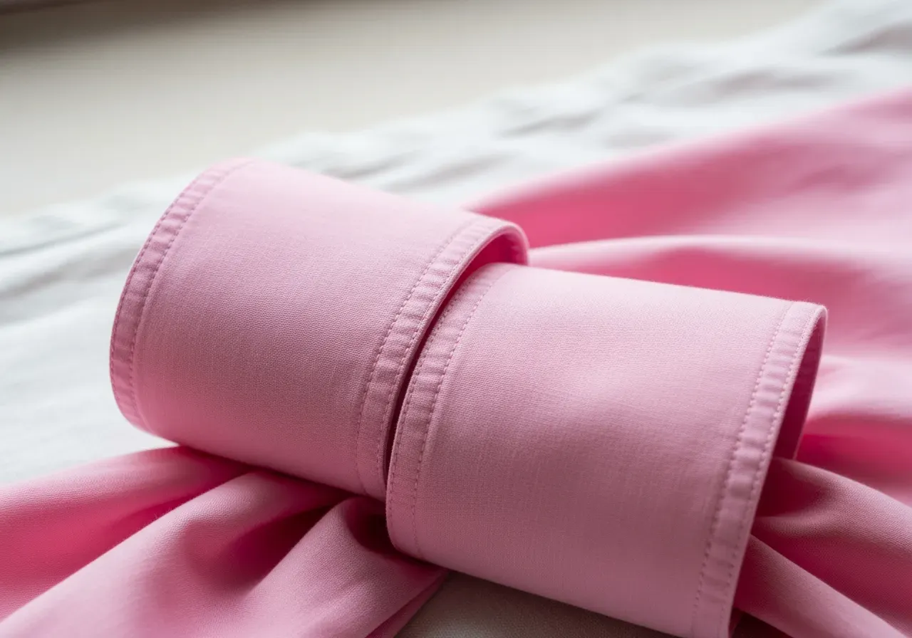 Manschetter till rosa bomullsskjorta