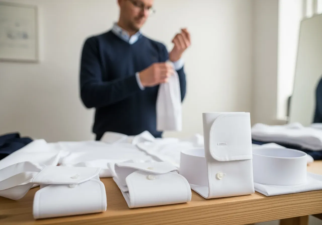 Manschetter för spridd och rak spetskrage