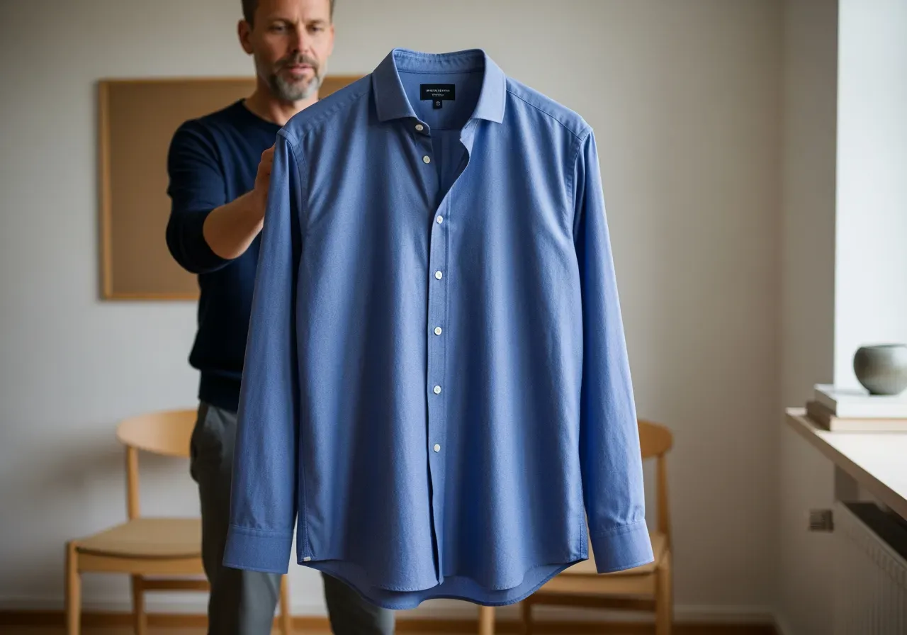 Blå oxford cutaway utan instoppning