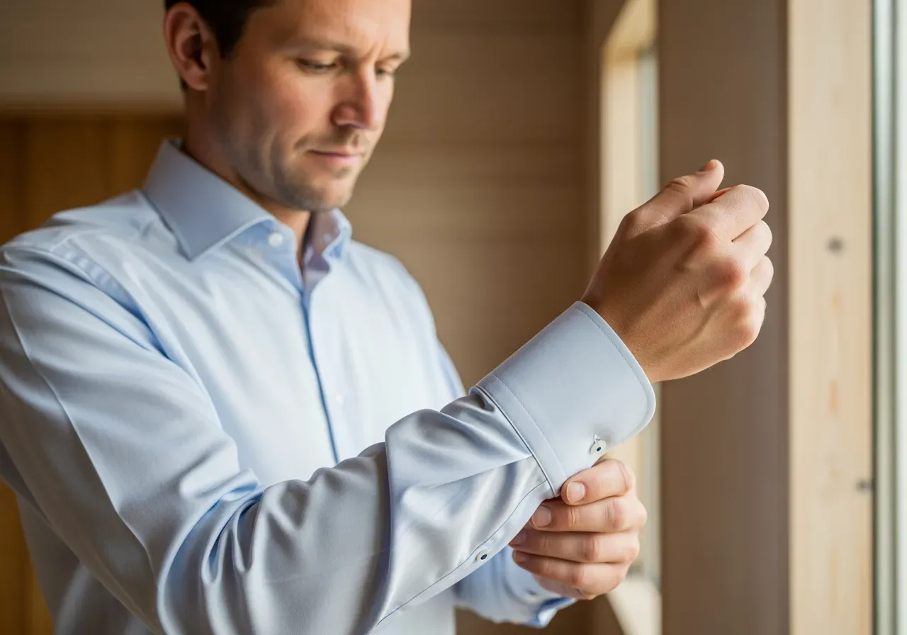 Rak spetskrage med rundad manschett