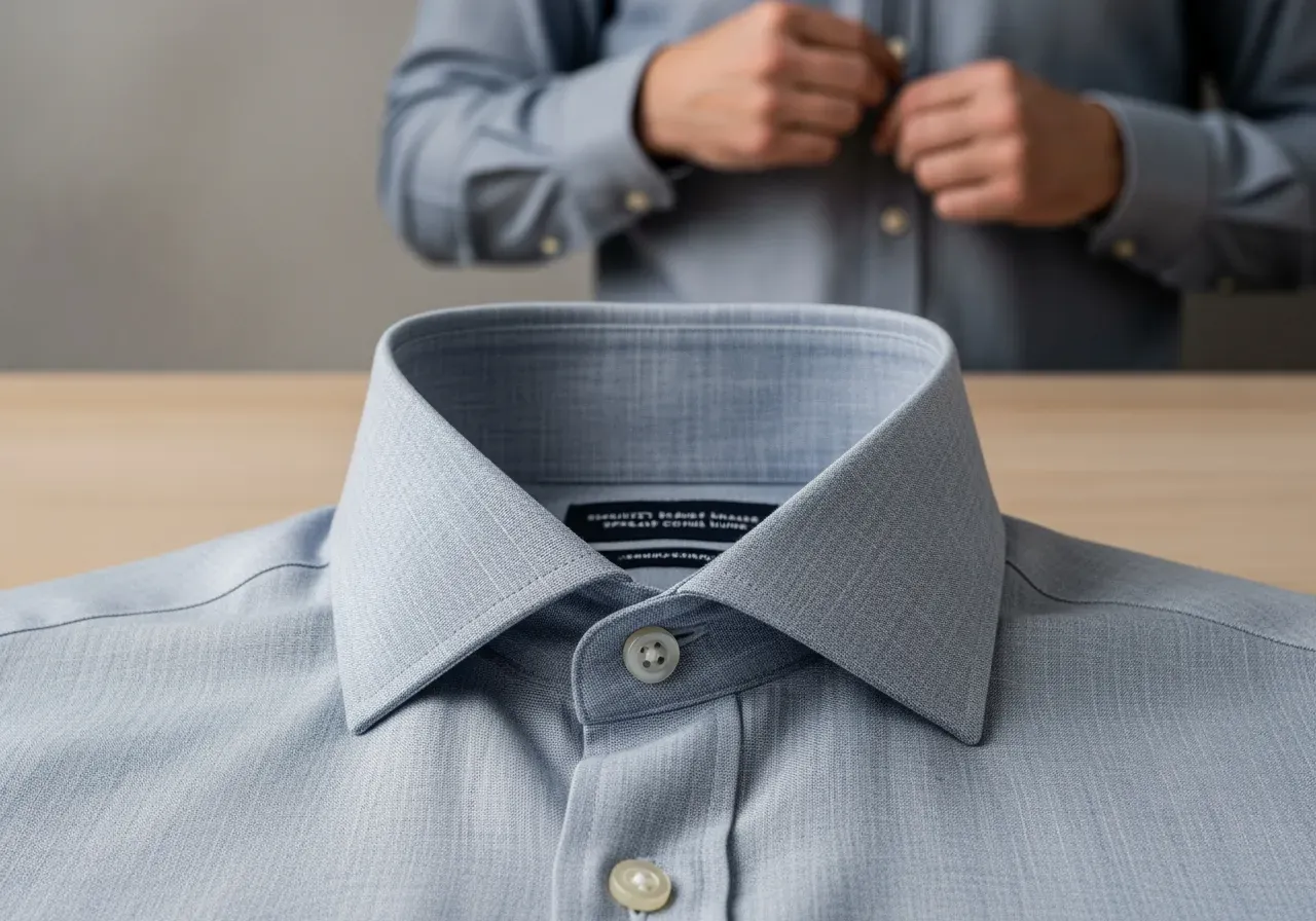 Spridd krage i bomull och linne