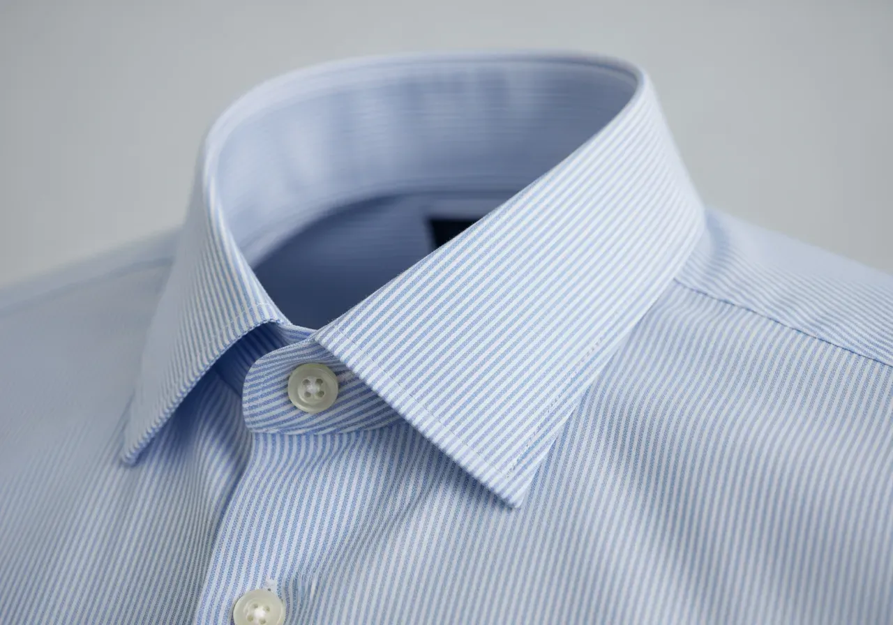 Ljusblå randig spridd krage