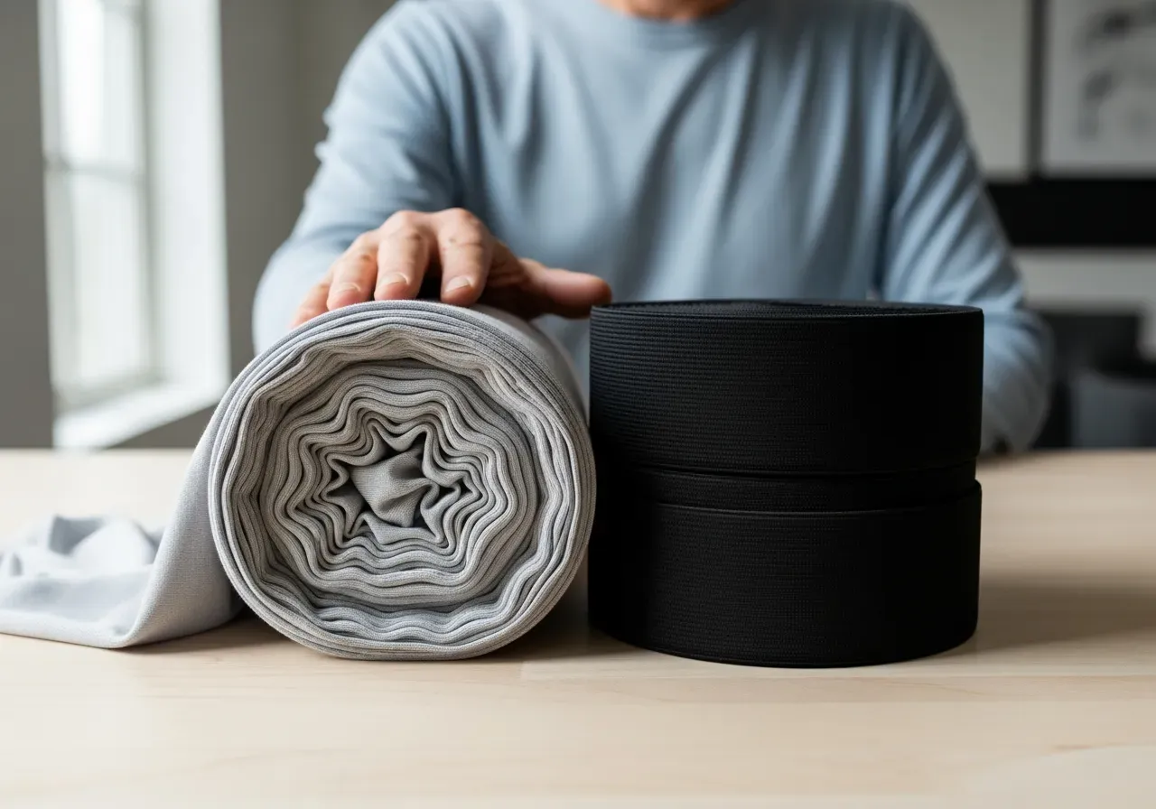 Trikå och elastiskt tyg för kragar