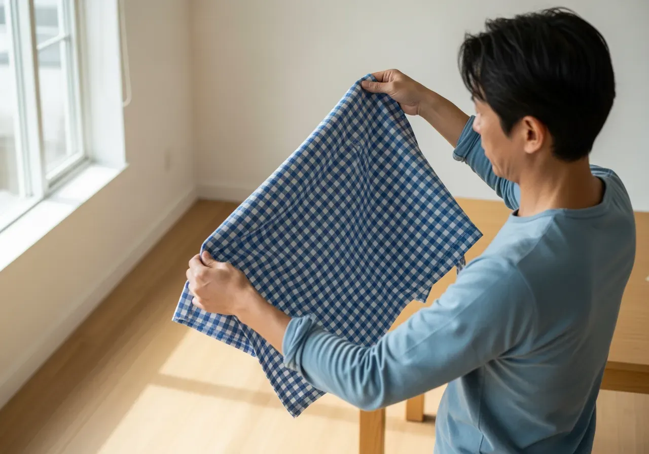 Blå ginghamruta för måttsydda skjortor