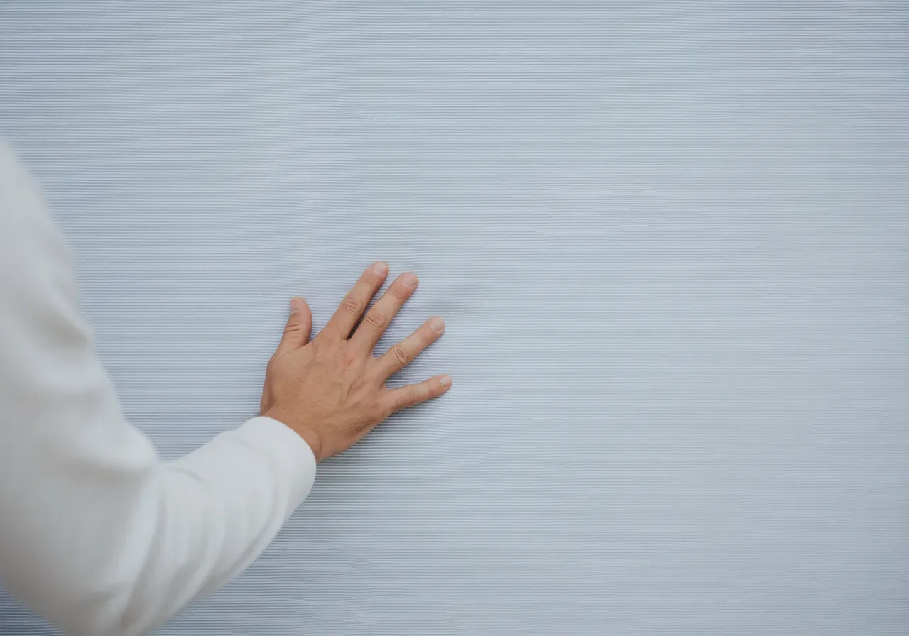 Blå hårfin rand i egyptisk bomull