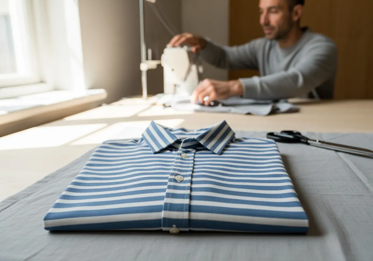 Blå randig skjorta för nybörjare