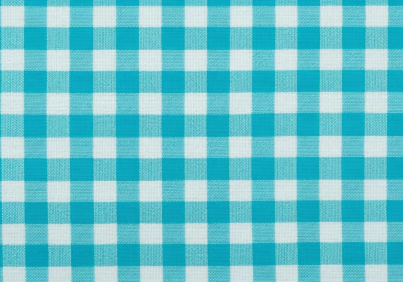 Cyan vichyruta i tunn bomull