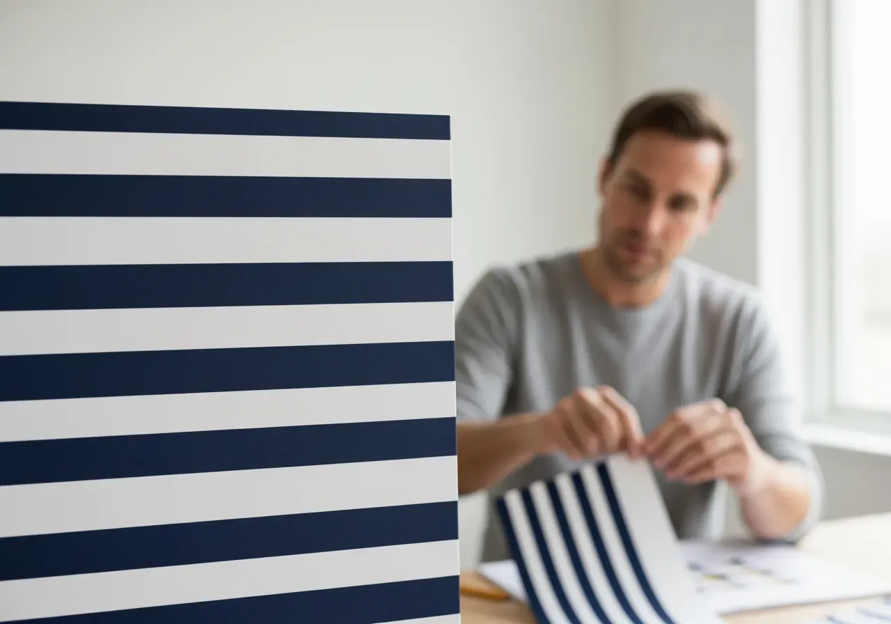Marinblå ränder med tydlig kantsskärpa