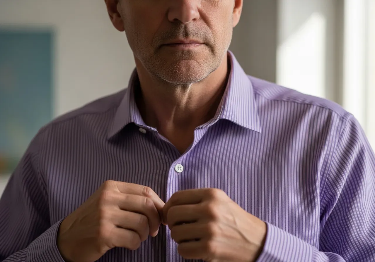 Lila randig skjorta i egyptisk bomull