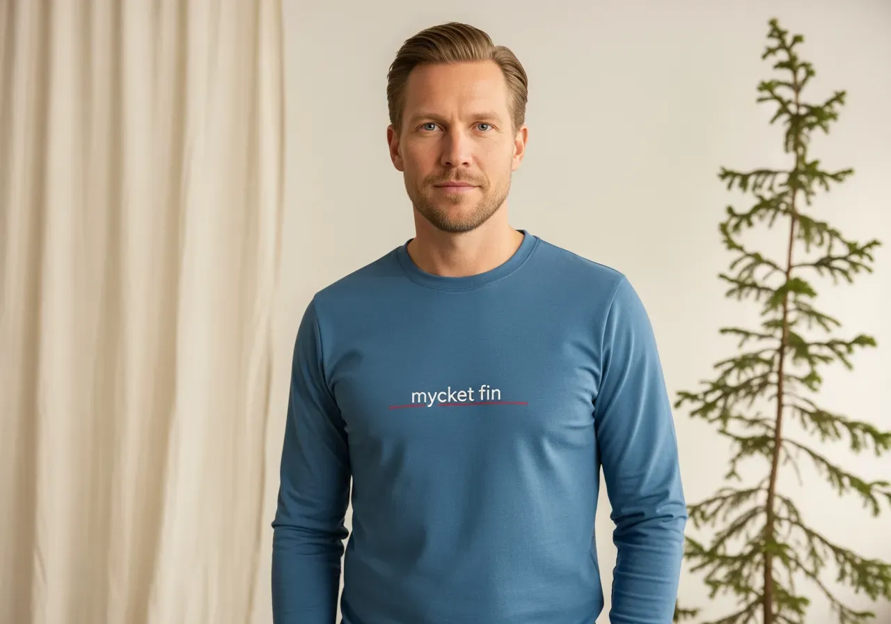 Hårfin rand i ljusblå skjorta