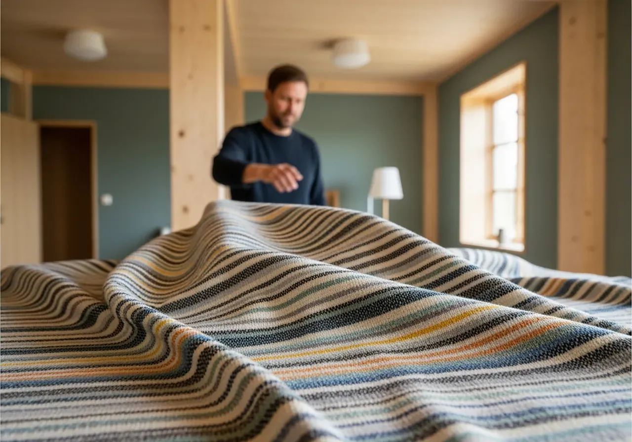 Multifärgad rand i bomull ull