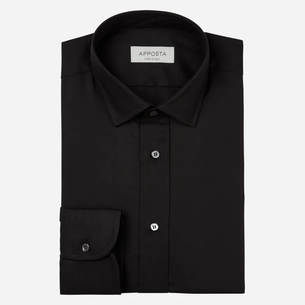 Customisable  Black Cotton Coolmax Twill Shirt, Made To Measure
