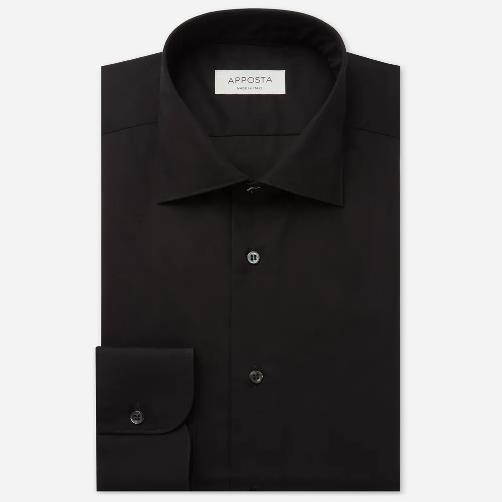 Customisable  Black Easy Iron Cotton Poplin Shirt, Made To Measure