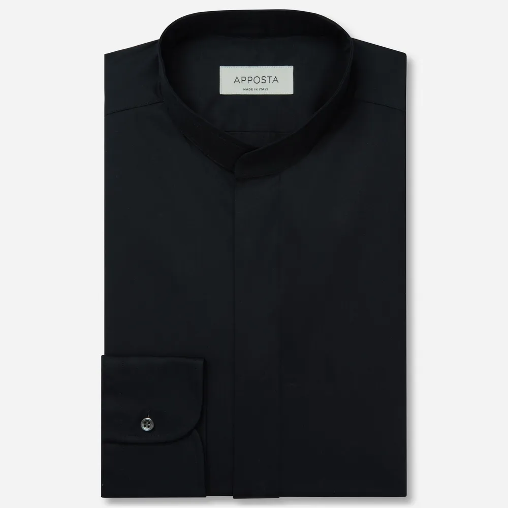 Customisable  Black Egyptian Cotton Poplin Shirt, Made To Measure